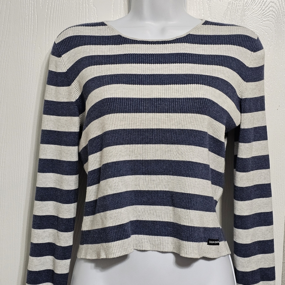 Calvin Klein Brand Striped Sweater Size M